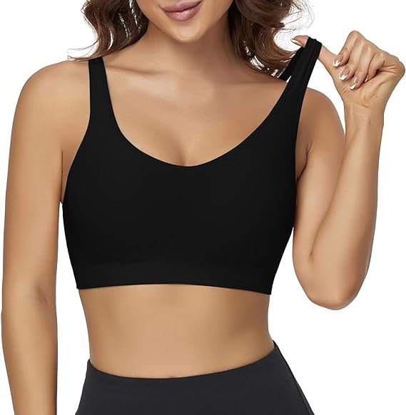 Sports Bra Adjustable Straps High Impact Sports Bras for Women Spaghetti Strap Wireless Padded Criss Cross Bralettes